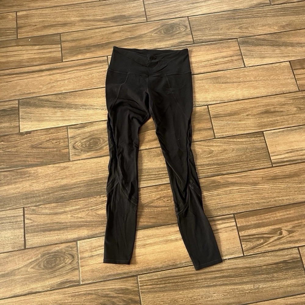 Athleta Womens Medium Black High Rise Athletic Leggings Yoga Ankle 1075